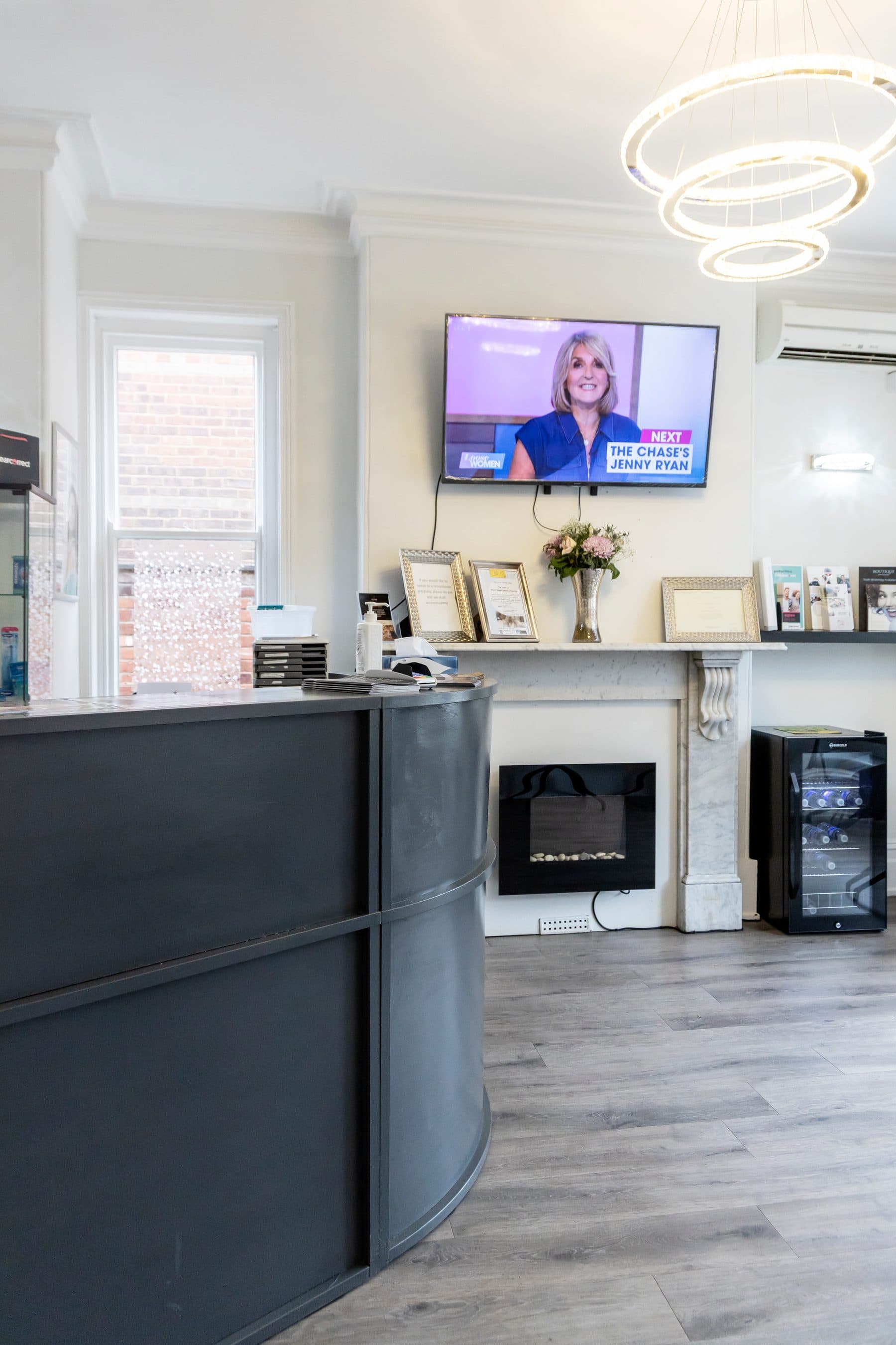 The reception desk at West Road Dental Practice in Oakham